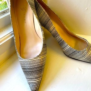 Black and white striped Ivanka Trump heels size 10. Gently worn.
